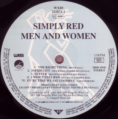 Vinil LP Simply Red &amp;ndash; Men And Women (VG) foto