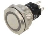 Comutator anti-vandalism, SPDT, 2 poziții, iluminare LED, &Oslash;22 mm