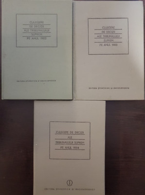 CULEGERE DE DECIZII ALE TRIBUNALULUI SUPREM 1982, 1983, 1984 (3 VOLUME) foto