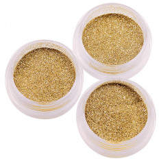 Sclipici Glitter Unghii Pulbere SensoPRO Milano, Gold - Set 3 bucati