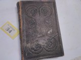 Biblia / Biblie veche ,engleza, 1871, 15x10x3 cm , coperta piele , pagini aurite pe lateral, contine Noul si Vechiul Testament