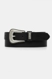 Pepe Jeans curea de piele MILDRED BELT femei, culoarea negru, PL020852
