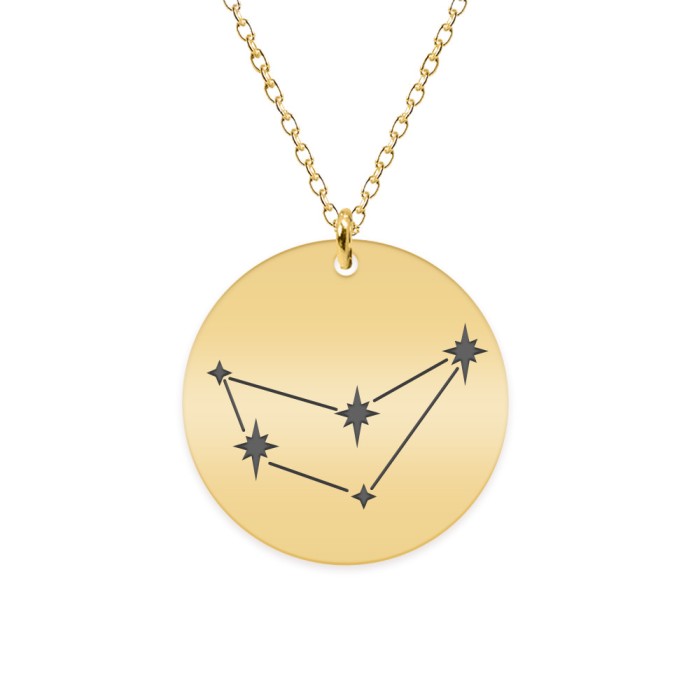 Colier argint 925 placat cu aur galben 24K personalizat cu constelatii - Capricorn