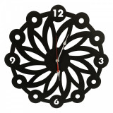 Ceas de perete metalic Krodesign Daisy, diametru 50 cm, negru, VivaTechnix