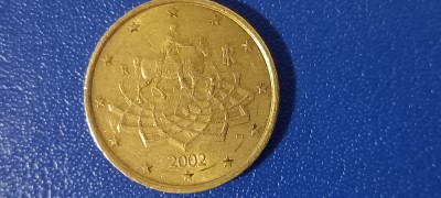 Moneda Colectie 50 Euro cent 2002 Italia Marcus Aurelius foto