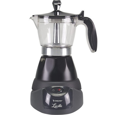 Filtru electric de cafea cubanez Beper BC.040N, 400W, 3 cești, păstr&amp;acirc;nd cald, negru foto