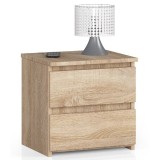 Noptiera cu 2 sertare, din PAL laminat, 40x35x40 cm, stejar sonoma Household NewTrend