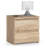 Noptiera cu 2 sertare, din PAL laminat, 40x35x40 cm, stejar sonoma Household NewTrend