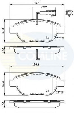 Set placute frana,frana disc FIAT BRAVO Van (198) (2008 - 2016) COMLINE CBP11038 foto