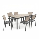 Porto Nova 160 6+1 set de mobilier de grădină cenușă-grafit
