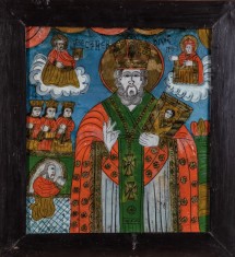 SF. NICOLAE, ICOANA PE STICLA, SCHEII BRASOVULUI, SECOL 19 foto