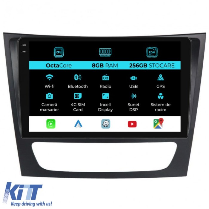 Navigatie Dedicata Mercedes E-Class W211 (2002 - 2010), 9Inch, 8Gb Ram, 256Gb Stocare, Carplay Performance AutoTuning