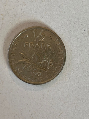 Moneda 1/2 FRANCS - 1/2 FRANCI - nichel - 1967 - Franta - KM 931.1 (111) foto