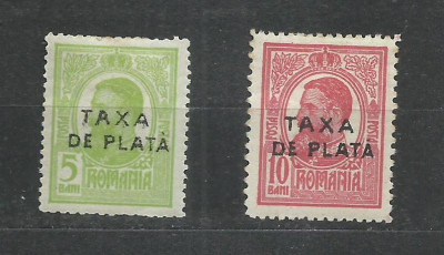 TSV % - 1918 LP 11 CAROL I - TIPOGRAFIATE CU SUPRATIPAR TAXA DE PLATA MH foto