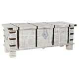 Cufăr DKD Home Decor Metal Alb Lemn de mango (116 x 40 x 45 cm)