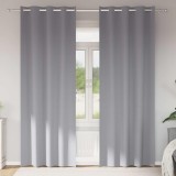 Perdele cu perdele 2 pcs Gri deschis 260 x 140 cm Poliester