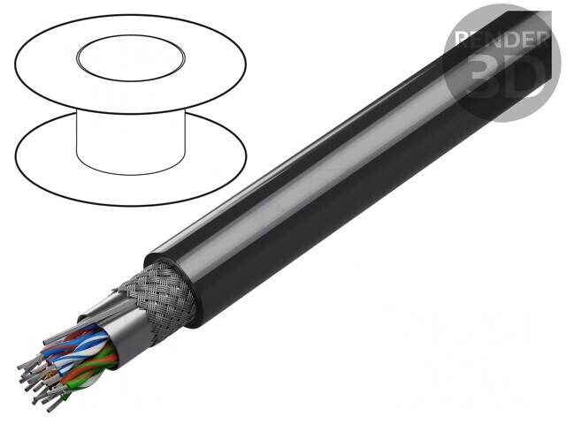 Cablu RS232/RS422 30m 8x2x24AWG Cu PVC Crom Eca
