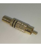 Mufa RCA tata metal inel negru cablu 7mm Goobay
