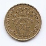 Danemarca 1 Krone 1938 - Christian X, Bronz-Aluminiu, KM-824.2
