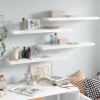 VidaXL Rafturi de perete, 4 buc., alb extralucios, 90x23,5x3,8 cm, MDF