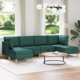 vidaXL Set de mobilier pentru living 6 pcs Verde &icirc;nchis Țesătură 3413702