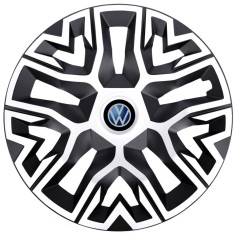 Set 4 Capace Roti 15 inchi (R15), Best Alb-Negru, Compatibile Cu Volkswagen