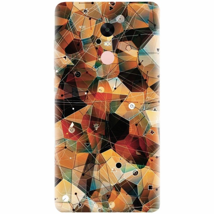 Husa silicon pentru Xiaomi Redmi Note 5A Prime, Abstract Triangles Connected Lines