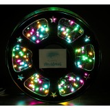 Instalatie craciun liniara, fir negru, cu transformator, 50m, multicolor, 500 led-uri, 8 jocuri de lumini, flippy