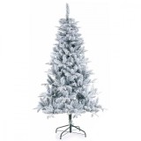 Cumpara ieftin Brad artificial verde decorat cu zapada artificiala Calgary &Oslash; 130 cm x 210 cm