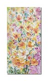 Cumpara ieftin Tablou impasto pictat manual, Flori de primavara, 80x40cm acril pe panza in relief efect 3D, Kenny Varniote