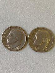 Monede 1 DIME - 10 centi - SUA - USA - 1970 D, 1979 D - KM 195a (243) foto