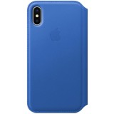 Husa de protectie Apple Folio pentru iPhone X, Piele, Electric Blue