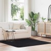 Covor shaggy cu pom &icirc;nalt, NAVARRA, negru, 160x160cm, poliester