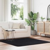 VidaXL Covor shaggy cu pom &icirc;nalt, NAVARRA, negru, 160x160cm, poliester