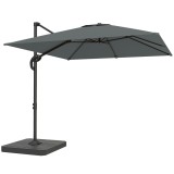 Outsunny Umbrelă de grădină suspendată, 2,4x2,4m, gri | Aosom Romania