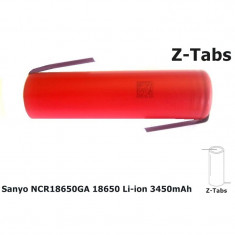 Sanyo NCR18650GA 18650 3350mAh 10A 3.6V Li-ion Set 1 Bucata, Tip Urechi de lipire in Z foto