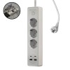 Prelungitor JORTAN OG2203 cu 3 prize, 2 porturi USB si 2 Type C