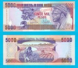 Guineea Bissau (p#14) 5.000 Pesos 1993 UNC &#039;Abel Djassi&#039; serie: EF6323xx