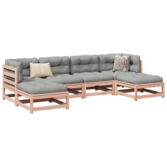 vidaXL Set canapele gradina cu perne, 6 piese, lemn masiv brad douglas foto