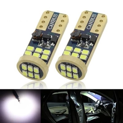 Bec de pozitie led, interior, lampi numar tip LED Canbus T10 W2.1x9.5 W5W,&amp;nbsp; 12v 2.2W, 18 SMD, culoare alb&amp;nbsp; set 2 buc foto