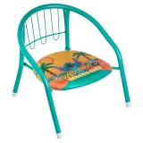 Scaun Metalic Verde pentru Copii, cu Model Stitch, 36x35x36 cm