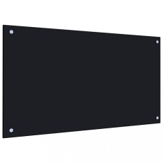 vidaXL Panou antistropi de bucătărie, negru 90x50 cm sticlă securizată 249488