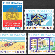 ROMÂNIA 1964 - LP 587 - A XX-A ANIVERSARE A ELIBERĂRII PATRIEI - SERIE MNH
