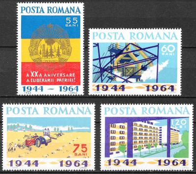 ROM&amp;Acirc;NIA 1964 - LP 587 - A XX-A ANIVERSARE A ELIBERĂRII PATRIEI - SERIE MNH foto