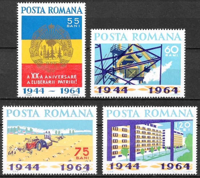 ROM&Acirc;NIA 1964 - LP 587 - A XX-A ANIVERSARE A ELIBERĂRII PATRIEI - SERIE MNH