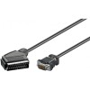 Cablu SCART la VGA Goobay, 5m, 15 pini, Monitor PC, Proiector, Video Recorder