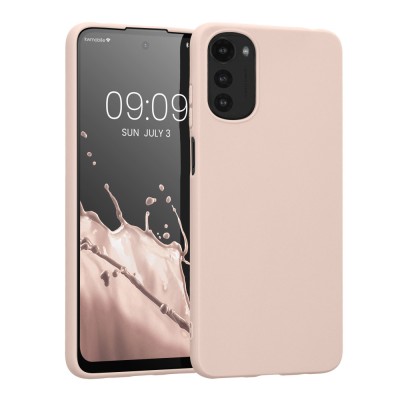 Husa Kwmobile pentru Motorola Moto E32/Moto E32s, Silicon, Crem, 58664.225 foto