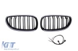 Grile rinichi iluminate stil Iconic Glow cu lame duble potrivite pentru BMW Seria 5 E60, E61 2003-2010, negru lucios Performance AutoTuning