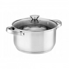 Oala din inox, cu capac de sticla, 16cm, 1.6l, Florina