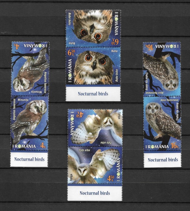 ROMANIA 2022 - PASARI DE NOAPTE, TETE BECHE 5, LIMBA ENGLEZA, MNH - LP 2368